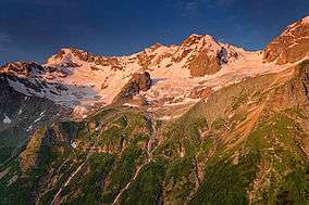 Mountain peak and glacial valley, Alaniya NP