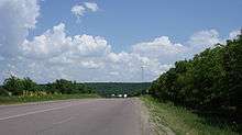 Rural, four-lane road