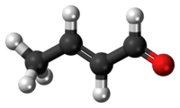 Ball-and-stick model of (Z)-crotonaldehyde