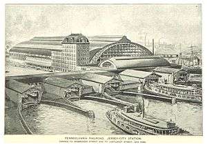 sketch of vast station building and feryy operation