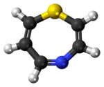 Ball-and-stick model of the 1,4-thiazepine molecule