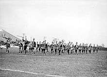 The University of Detroit Band at Dinan Field in the 1920s.