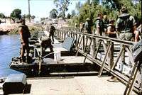 Photograph of Light Assault Floating Bridge constructed by 9 Troop