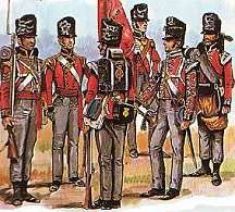 Redcoat soldiers of the 1st Foot Guards