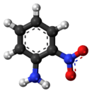 Ball-and-stick model of the 2-nitroaniline molecule