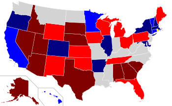 2010 Gubernatorial election results map