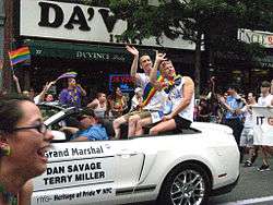 Dan Savage and Terry Miller, Grand Marshals of the 2011 New York City Pride Parade