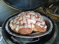 cooked bacon wrapped turkey