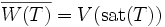 \overline{W(T)}=V(\mathrm{sat}(T))