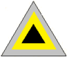 A multi-toned triangular organisational symbol