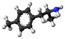 Ball-and-stick model of the 4-methylamphetamine molecule