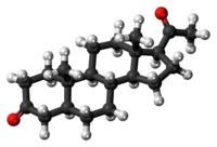 Ball-and-stick model of the 5α-dihydroprogesterone molecule