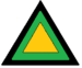 A three toned triangular organizational symbol