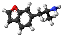 Ball-and-stick model of the 6-APB molecule
