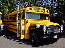 1961 Thomas school bus on International Harvester chassis, photographed in Connecticut.