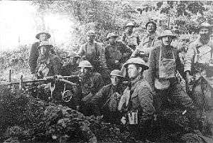 Members of the 77th Company, 6th Machine Gun Battalion, and French poilus near Belleau Wood