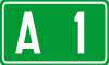 Serbian motorway A1 shield