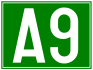 A9 motorway shield}}
