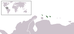 Location of  ABC islands (Lesser Antilles)  (dark green)