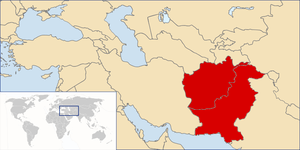 Location of Afghanistan and Pakistan