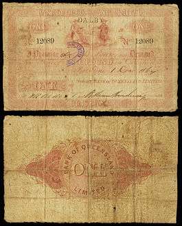 An issued Bank of Queensland £1 note (1864)