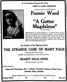 A simple text advertisement with a photo of a woman on the upper left