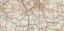 Old map of Gatwick Airport area