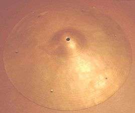 A traditional 18" sizzle cymbal with six equally spaced rivets