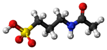 Ball-and-stick model of the acamprosate molecule