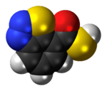 Space-filling model of the acibenzolar molecule