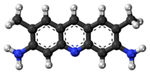 Ball-and-stick model of the acridine yellow molecule