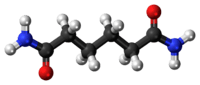 Ball-and-stick model of the adipamide molecule