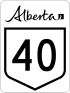 Alberta Highway 40 shield