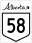 Alberta Highway 58 shield