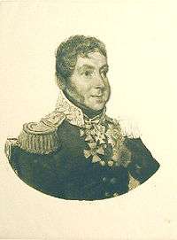 Portrait of Gorchakov with long sideburns in military uniform