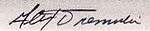 Alex Tremulis' signature written in or after 1966