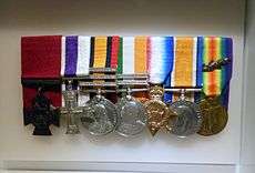 A group of seven court-mounted military decorations and medals.