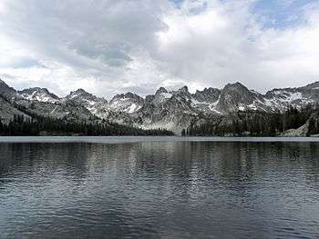 Alice Lake and the Sawtooth Mountains in the Sawtooth Wilderness