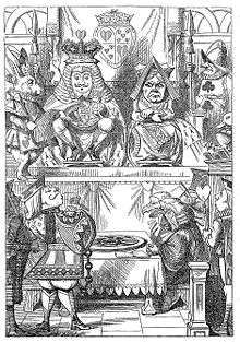 courtroom depiction with throned royalty