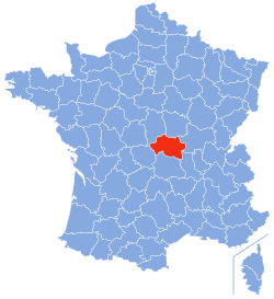 Location of Allier department in France