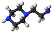 Ball-and-stick model of the aminoethylpiperazine molecule