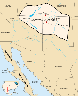 A color map of Ancestral Puebloan boundaries