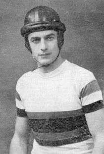 A picture of André Raynaud wearing a helmet.