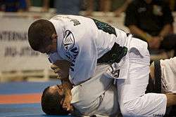 Andrea Galvao attempting a cross choke at the 2008 World Jiu-jitsu Championships