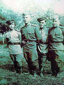 Andrey Korsakov and his army squad, WWII.