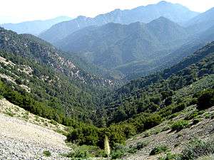 A photo of the San Gabriel Mountains.