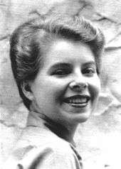 Ann Bannon in 1955, black and white headshot