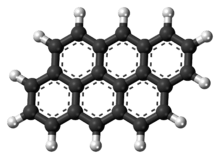 Ball-and-stick model of the anthanthrene molecule