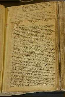 Page in a handwritten manuscript volume