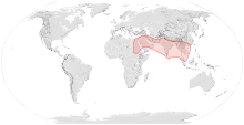 Map showing the range of Apis florea